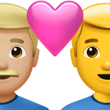 Couple avec cœur - Homme : teint moyen-clair, Homme : sans teint pour Apple iOS 26.4