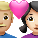 Couple avec coeur - Homme : teint moyen-clair, Femme : teint clair pour Apple iOS 26.4