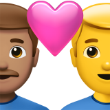Couple avec cœur - Homme : teint moyen, Homme : sans teint pour Apple iOS 26.4