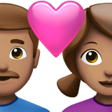 Casal com coração - Homem: Tom de pele médio, Mulher: Tom de pele médio para Apple iOS 26.4