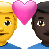 Couple avec cœur - Homme : sans teint, Homme : teint foncé pour Apple iOS 26.4