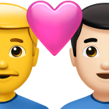 Casal com coração - Homem: Sem tom de pele, Homem: Tom de pele claro para Apple iOS 26.4
