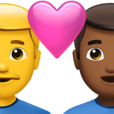 Pasangan Dengan Hati - Pria: Tanpa Warna Kulit, Pria: Warna Kulit Sedang-Gelap untuk Apple iOS 26.4