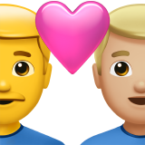 Pasangan Dengan Hati - Pria: Tanpa Warna Kulit, Pria: Warna Kulit Sedang-Terang untuk Apple iOS 26.4