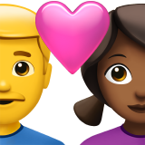 Couple With Heart - Man: No Skin Tone, Woman: Medium-Dark Skin Tone for Apple iOS 26.4