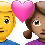 Pasangan Dengan Hati - Pria: Tanpa Warna Kulit, Wanita: Warna Kulit Sedang untuk Apple iOS 26.4