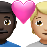 Couple With Heart: Man, Person, Dark Skin Tone, Medium-Light Skin Tone for Apple iOS 26.4