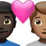 Couple With Heart: Man, Person, Dark Skin Tone, Medium Skin Tone for Apple iOS 26.4