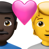 Couple With Heart: Man, Person, Dark Skin Tone, No Skin Tone for Apple iOS 26.4