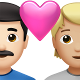 Pasangan Berhati: Pria, Orang, Warna Kulit Cerah, Warna Kulit Sedang-Cerah untuk Apple iOS 26.4