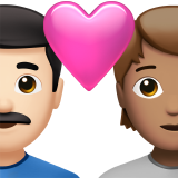 Pasangan Dengan Hati: Lelaki, Orang, Ton Kulit Cerah, Ton Kulit Sederhana untuk Apple iOS 26.4