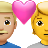 Pár se srdcem: Muž, Osoba, Středně světlý tón pleti, Žádný tón pleti pro Apple iOS 26.4