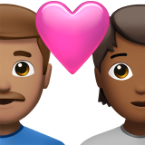 Pasangan Berhati: Pria, Orang, Warna Kulit Sedang, Warna Kulit Sedang-Gelap untuk Apple iOS 26.4