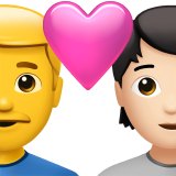 Couple avec cœur : homme, personne, sans teint, teint clair pour Apple iOS 26.4