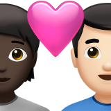 Pasangan Dengan Hati: Orang, Pria, Warna Kulit Gelap, Warna Kulit Cerah untuk Apple iOS 26.4