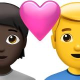 Couple With Heart: Person, Man, Dark Skin Tone, No Skin Tone for Apple iOS 26.4