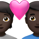 Couple With Heart: Person, Man, Dark Skin Tone for Apple iOS 26.4
