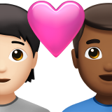 Couple With Heart: Person, Man, Light Skin Tone, Medium-Dark Skin Tone for Apple iOS 26.4