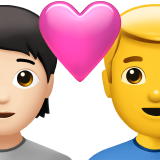 Pasangan Dengan Hati: Orang, Pria, Warna Kulit Cerah, Tanpa Warna Kulit untuk Apple iOS 26.4