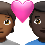 Couple avec cœur : personne, homme, teint moyen-foncé, teint foncé pour Apple iOS 26.4