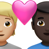 Couple avec cœur : personne, homme, teint moyen-clair, teint foncé pour Apple iOS 26.4