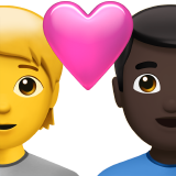 Couple With Heart: Person, Man, No Skin Tone, Dark Skin Tone for Apple iOS 26.4
