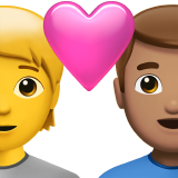Casal com coração: Pessoa, Homem, Sem tom de pele, Tom de pele médio para Apple iOS 26.4