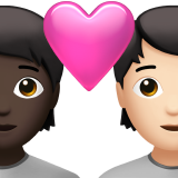 Couple with Heart: Person, Person, Dark Skin Tone, Light Skin Tone for Apple iOS 26.4