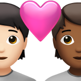 Couple with Heart: Person, Person, Light Skin Tone, Medium-Dark Skin Tone for Apple iOS 26.4
