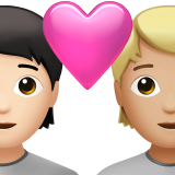 Ζευγάρι με καρδιά: ενήλικας, ενήλικας, ανοιχτόχρωμος τόνος δέρματος, μεσαίος-ανοιχτόχρωμος τόνος δέρματος για Apple iOS 26.4