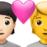 Couple avec cœur : personne, personne, teint clair, sans teint pour Apple iOS 26.4