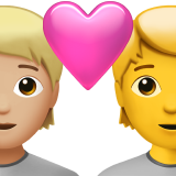 <p>Paare Mit Herz: Person, Person, Hautfarbe Mittel-Hell, Keine Hautfarbe</p> für Apple iOS 26.4