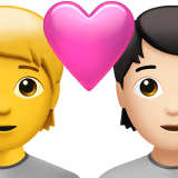 Casal com coração: Pessoa, Pessoa, Sem tom de pele, Tom de pele claro para Apple iOS 26.4