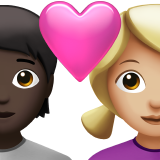 Couple With Heart: Person, Woman, Dark Skin Tone, Medium-Light Skin Tone for Apple iOS 26.4