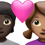 Couple With Heart: Person, Woman, Dark Skin Tone, Medium Skin Tone for Apple iOS 26.4