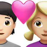 Casal com coração: Pessoa, Mulher, Tom de pele claro, Tom de pele médio-claro para Apple iOS 26.4