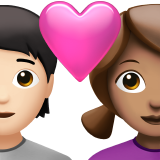 Couple With Heart: Person, Woman, Light Skin Tone, Medium Skin Tone for Apple iOS 26.4