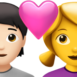 Couple With Heart: Person, Woman, Light Skin Tone, No Skin Tone for Apple iOS 26.4