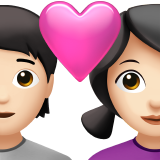 Couple avec coeur : personne, femme, teint clair pour Apple iOS 26.4