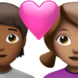 Couple With Heart: Person, Woman, Medium-Dark Skin Tone, Medium Skin Tone for Apple iOS 26.4