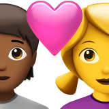 Couple avec cœur : personne, femme, teint moyen-foncé, sans teint pour Apple iOS 26.4