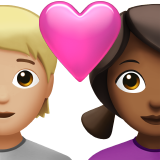 Pareja con corazón: Persona, Mujer, Tono de piel medio claro, Tono de piel medio oscuro para Apple iOS 26.4