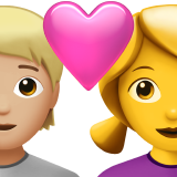 Couple With Heart: Person, Woman, Medium-Light Skin Tone, No Skin Tone for Apple iOS 26.4