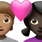 Couple With Heart: Person, Woman, Medium Skin Tone, Dark Skin Tone for Apple iOS 26.4
