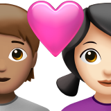 Couple avec coeur : personne, femme, teint moyen, teint clair pour Apple iOS 26.4