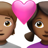 Couple With Heart: Person, Woman, Medium Skin Tone, Medium-Dark Skin Tone for Apple iOS 26.4