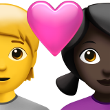 Couple avec cœur : personne, femme, sans teint, teint foncé pour Apple iOS 26.4