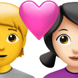 Pasangan Dengan Hati: Orang, Wanita, Tanpa Warna Kulit, Warna Kulit Cerah untuk Apple iOS 26.4
