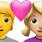 Couple With Heart: Person, Woman, No Skin Tone, Medium-Light Skin Tone for Apple iOS 26.4