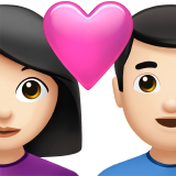 Couple with Heart: Woman, Man, Light Skin Tone for Apple iOS 26.4